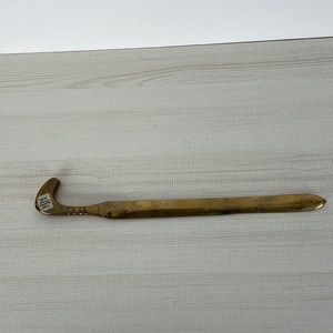 Vintage Solid Brass letter opener with curved handle design Size 9"